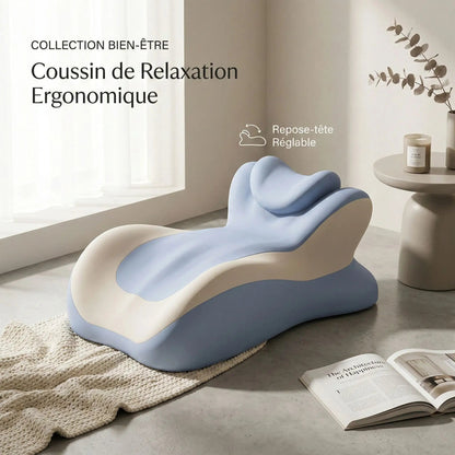 oreiller ergonomique petit coussin beige bleu  | Confort Garanti