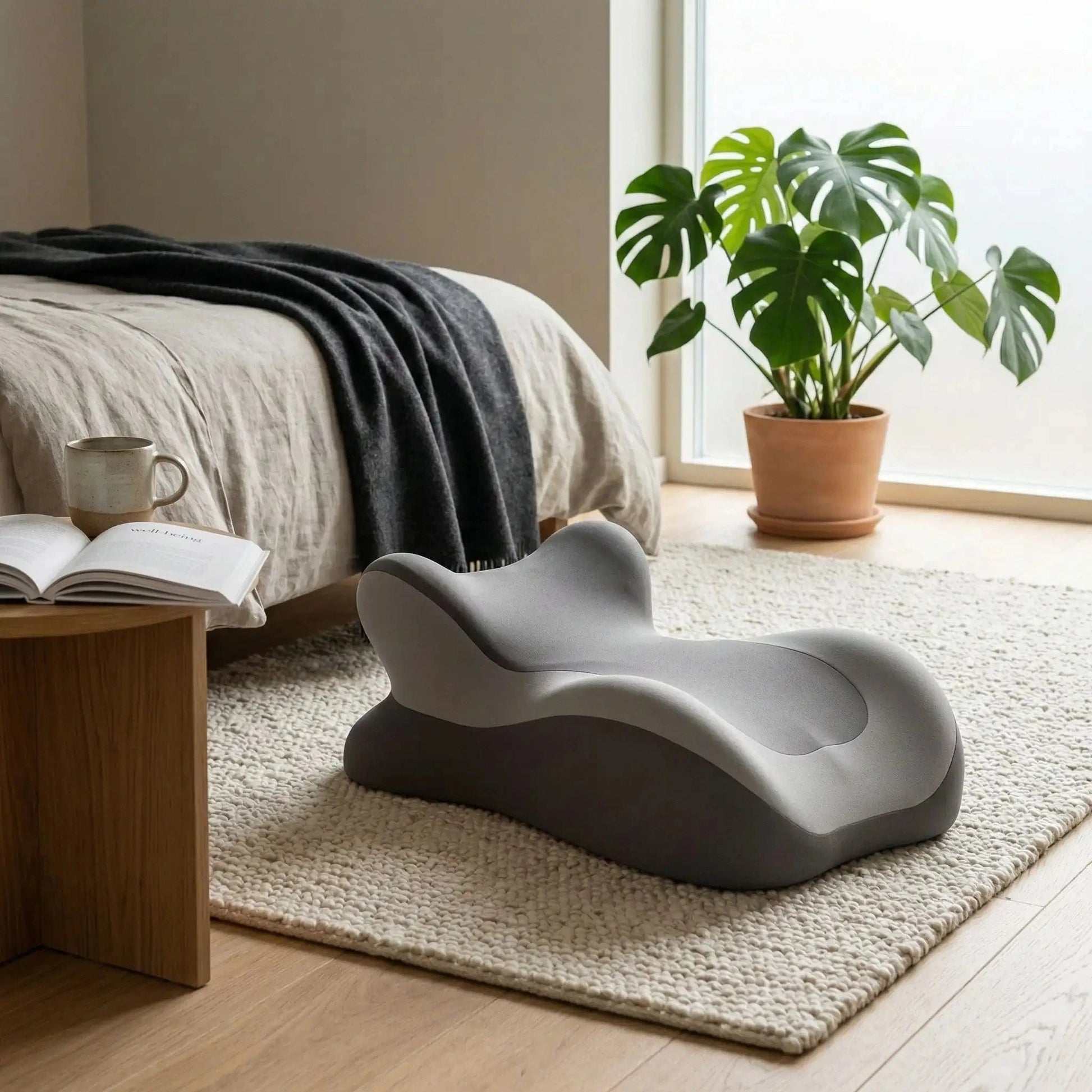 oreiller ergonomique sans coussin double gris  | Confort Garanti