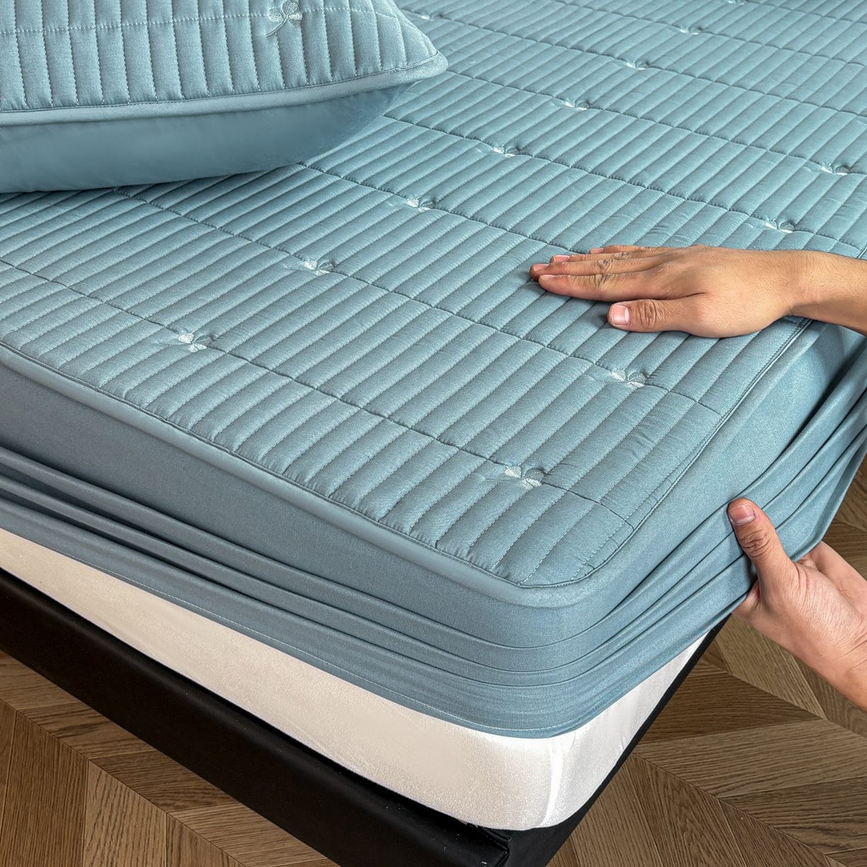 protege matelas 160x200 cm bleu respirant