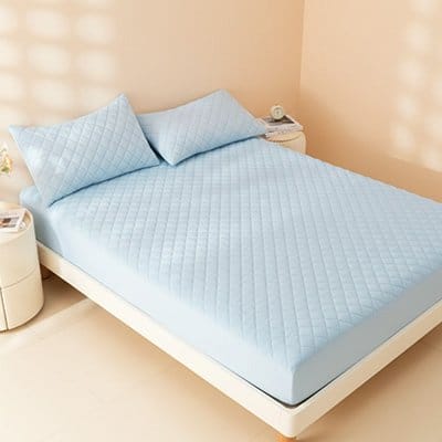 protege matelas coussins bleus ciel imperméable douceur