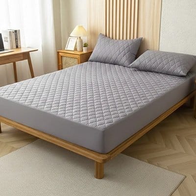 Protege matelas gris chambre imperméable respirant 