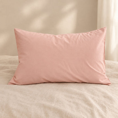 taie d'oreiller 50x70 percale de coton rose poudré