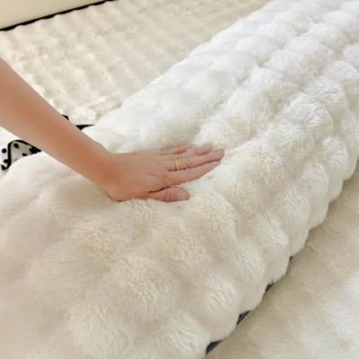 taie d oreiller longue peluche blanche coton 