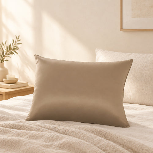 taie en soie 50x70 beige 